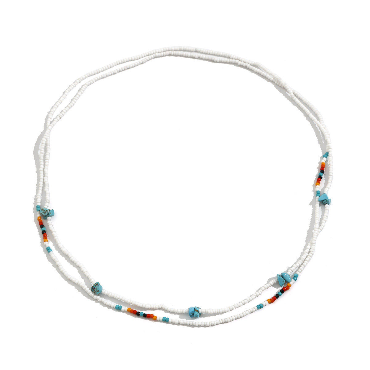 Sexy beach turquoise rice bead elastic waist chain for women's vacation style bead body chain - V.I.P Digital Presence