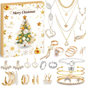 DIY creative children's bracelet jewelry 24-grid calendar Christmas holiday surprise blind box silver set - V.I.P Digital Presence