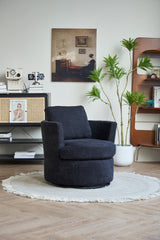 Rotating bucket chair living room comfortable circular sofa chair 360 degree rotating bucket chair armchair (black) - V.I.P Digital Presence