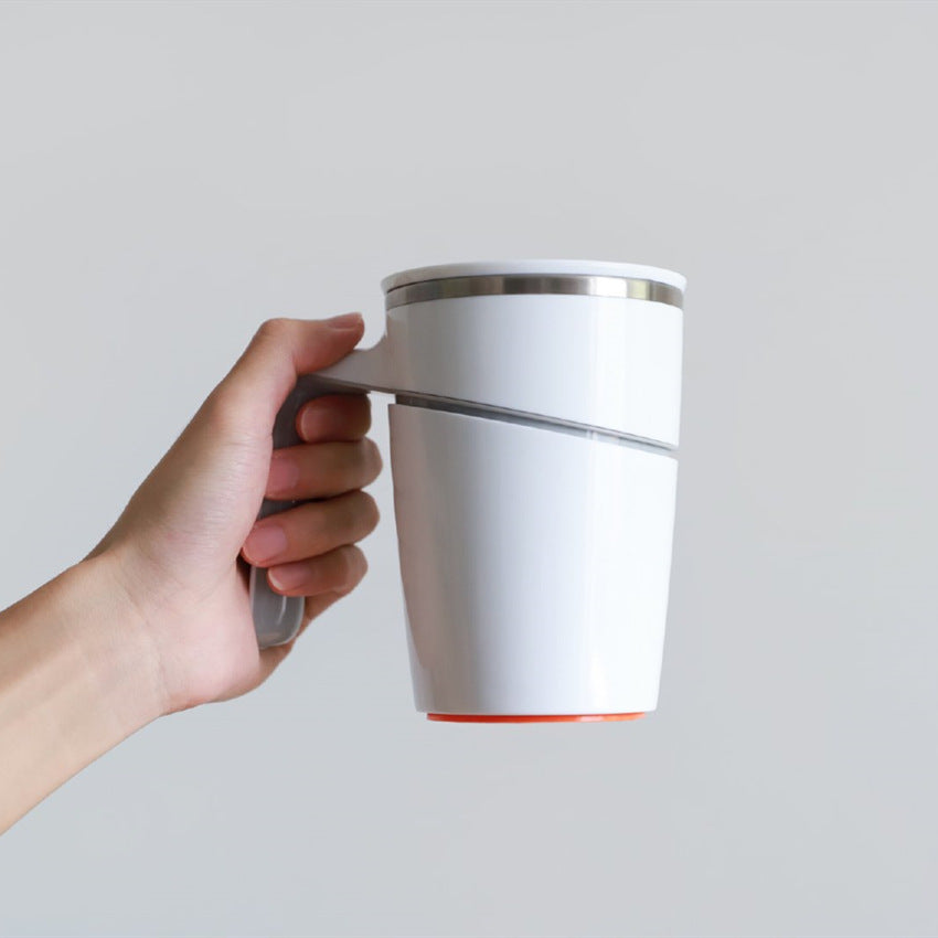 Inner Plastic Outer Steel Belt Handle Stainless Steel Thermos Cup Creative Office Anti-Fall Magic Suction Cup Does Not Pour The Cup - V.I.P Digital Presence