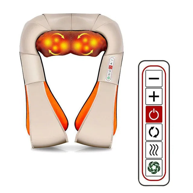 Electrical Shiatsu U Shape Massage Shawl Back Neck Shoulder Body Massager Device Infrared Heated Kneading Home Massage Shawl - V.I.P Digital Presence