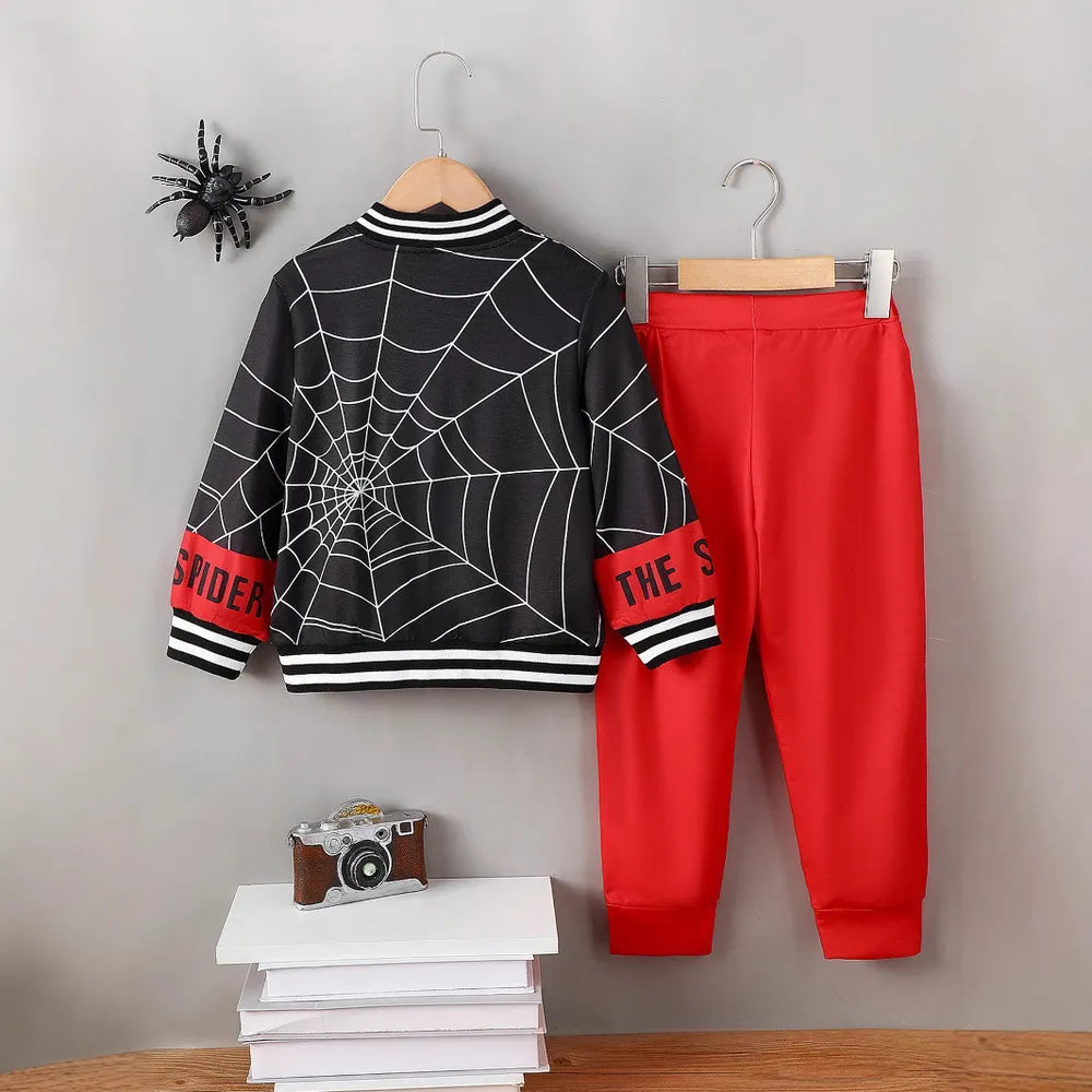 Spider Baseball Collar Top and Pants Set - V.I.P Digital Presence