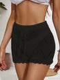 Hook flower hollowed out beach shorts with drawstring - V.I.P Digital Presence