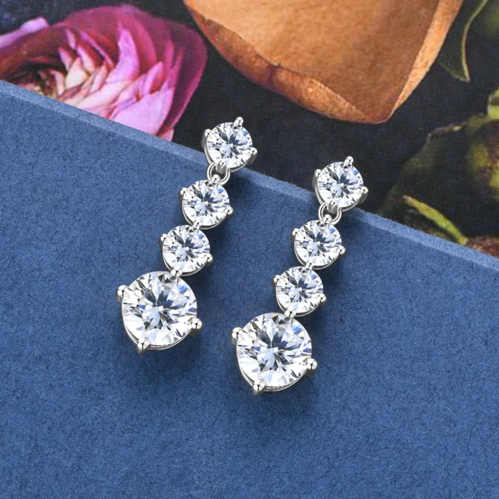 4 Carat Moissanite 925 Sterling Silver Earrings - V.I.P Digital Presence