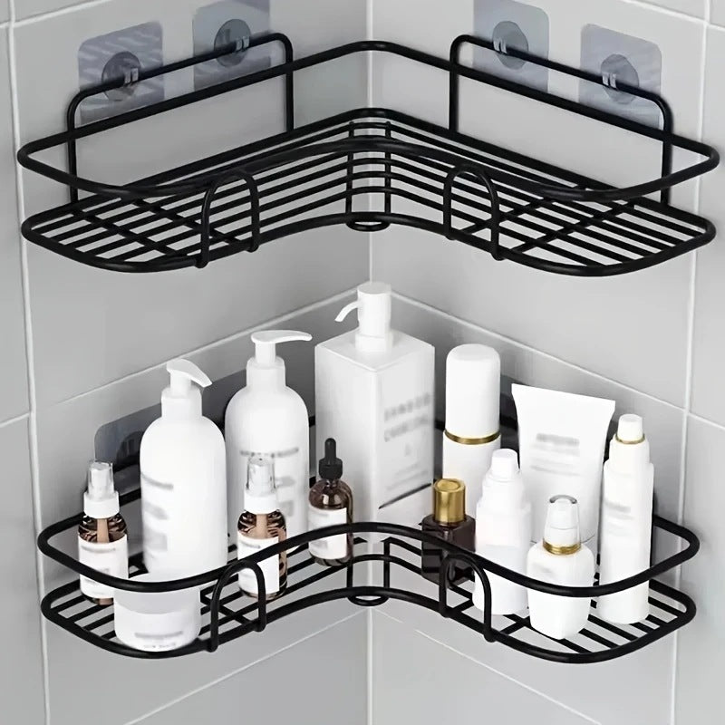 Bathroom Storage Rack Toilet Washroom Wall-Mounted Hole-Free Multi-Functional Iron Mesh Long Strip Organizer - V.I.P Digital Presence