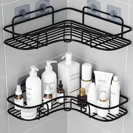 Bathroom Storage Rack Toilet Washroom Wall-Mounted Hole-Free Multi-Functional Iron Mesh Long Strip Organizer - V.I.P Digital Presence