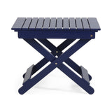 Outdoor Folding Wooden Side Table, Navy Blue, 15"D x 22.75"W x 18.25"H - V.I.P Digital Presence