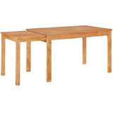 TOPMAX 65 "5-piece set with wheels, expandable dining table set, 17.7" pull-out side table and small dining chairs, natural