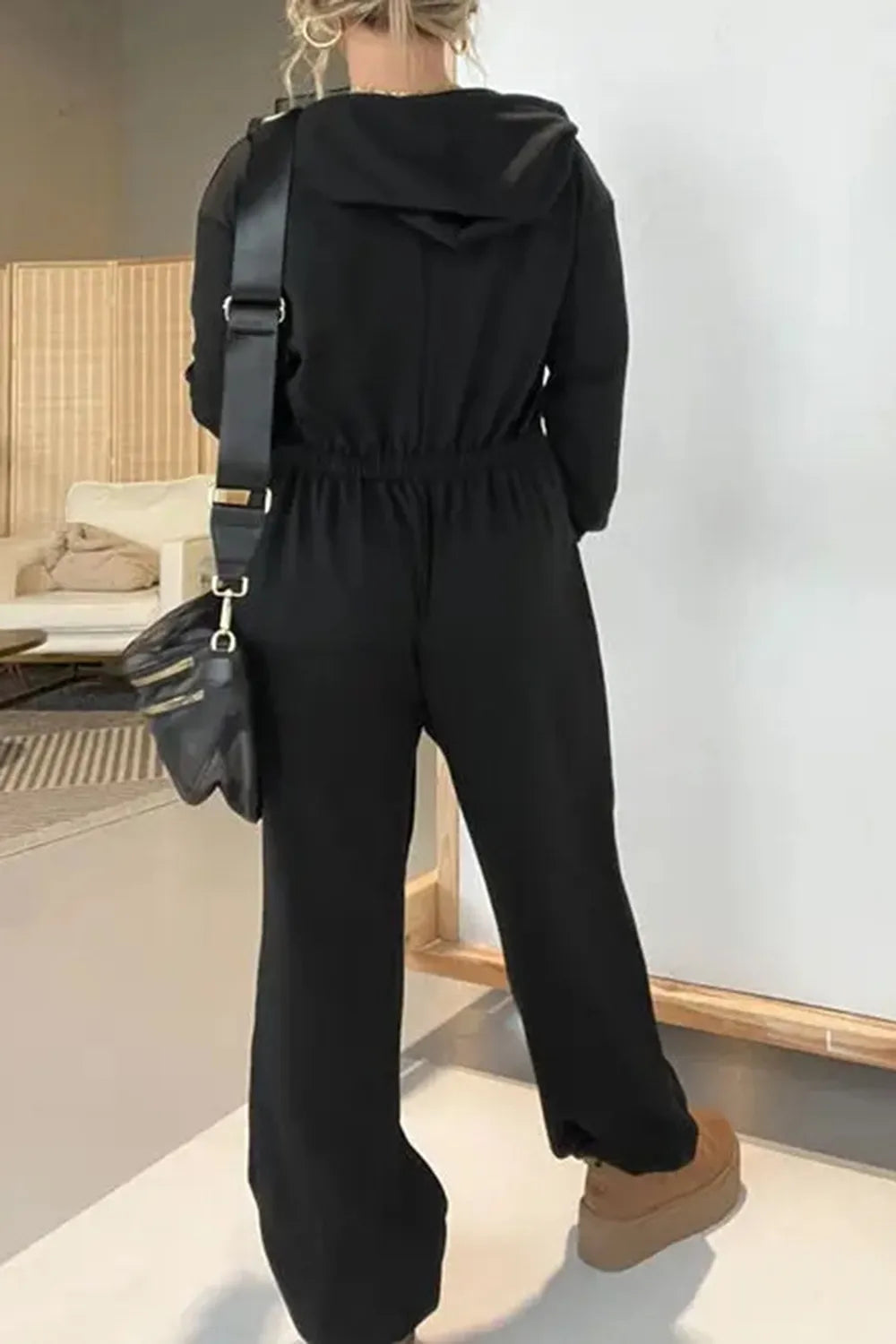 Full Size Drawstring Long Sleeve Jumpsuit - V.I.P Digital Presence