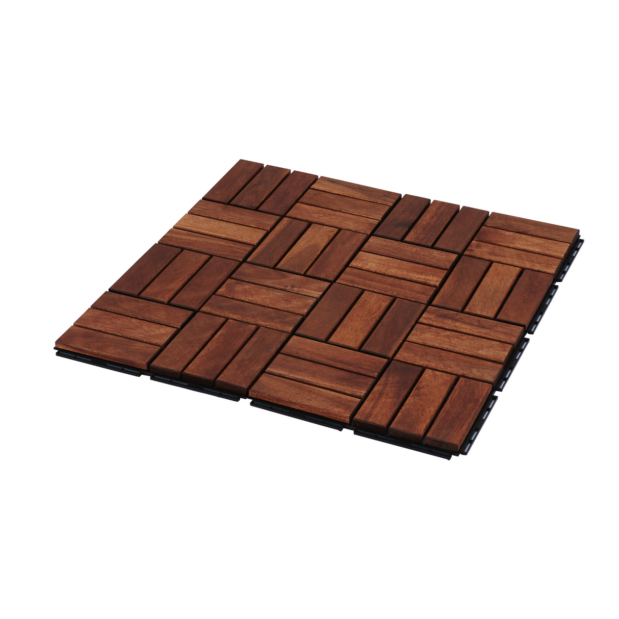 Acacia interlocking deck tile grid pattern, 10 pieces of 12 inch x 12 inch square brown Acacia hardwood outdoor flooring - V.I.P Digital Presence