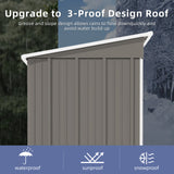 5 * 3FT outdoor storage shed, tool shed with sloping roof and lockable door, backyard garden metal shed, courtyard lawn, gray - V.I.P Digital Presence