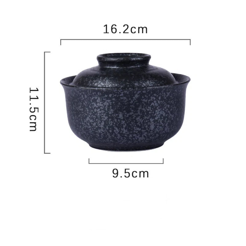 6.5 inch instant noodles bowl with cover bento box student underglaze color ceramic suit Lamian Noodles bowl canteen tableware - V.I.P Digital Presence