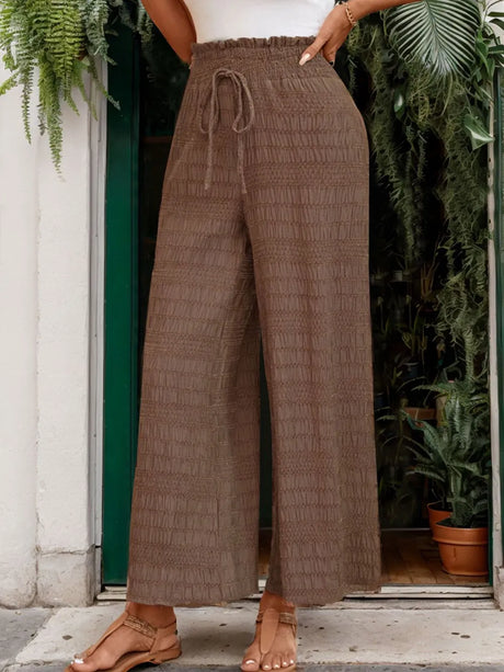 Tied Wide Leg Pants - V.I.P Digital Presence