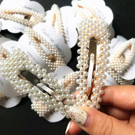 Women Bridal Vintage Faux Pearl Wrapped Hairpins Girl Glitter Accessory Gold/Silver Metal Alloy Hair Clip Water Drop Wedding - V.I.P Digital Presence