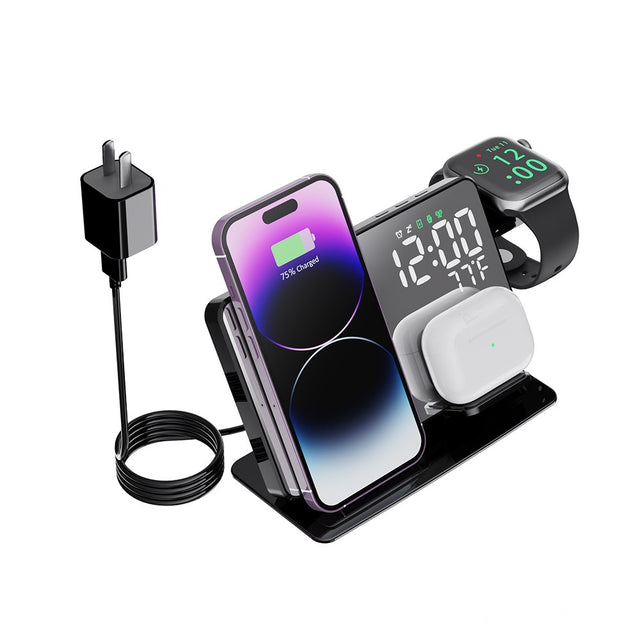 15W Four in One Wireless Charging Clock LED Digital Display Alarm Clock Temperature Display Wireless Charging - V.I.P Digital Presence