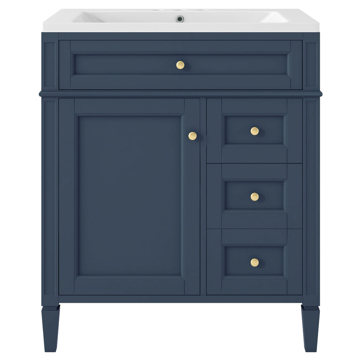 30 inch bathroom vanity with top sink, storage cabinet with 2 drawers and 1 drawer, single sink bathroom vanity - V.I.P Digital Presence