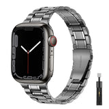 Suitable For Apple Watch S 3 4 5 iwatch S 7 8 9 Stainless Steel Metal Fine Steel Watch Chain With Five Beads - V.I.P Digital Presence