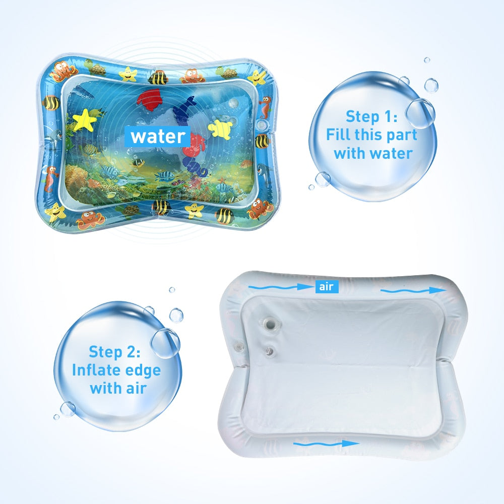Baby Kids water play mat Inflatable thicken PVC infant Tummy Time Playmat Toddler Fun Activity Play Center water mat for babies - V.I.P Digital Presence