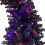 6FT artificial fir curved top Halloween tree, with 1080 lush branch tips and 300 LED lights in a Christmas and Halloween style - V.I.P Digital Presence