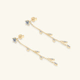 1.38 Carat Moissanite 925 Sterling Silver Leaf Earrings - V.I.P Digital Presence