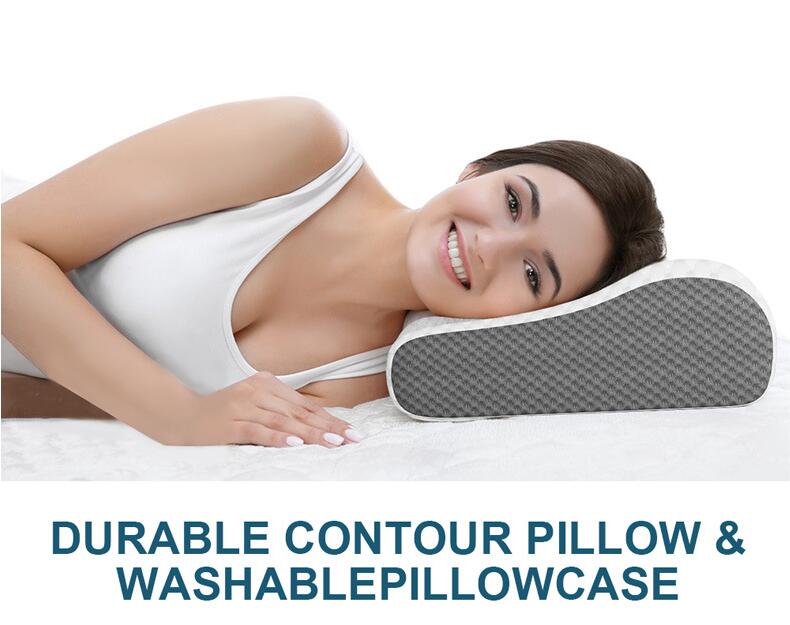 Ergonomic Contour Design Memory Foam Firm Ventilated Gel Foam Pillow for Side Sleepers - V.I.P Digital Presence