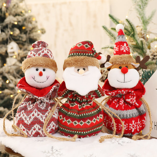 New 3D Knitted Fabric Doll Apple Bag Christmas Decorations Children's Day Gift Bundle Pocket Candy Bag - V.I.P Digital Presence