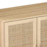 62.20"Elegant and Functional 4-Door Rattan Decorative Storage Cabinet,for Bedroom,Living Room,Office,Easy Assembl - V.I.P Digital Presence