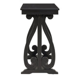 48-Inch Rustic Vintage Console Table --- Farmhouse Style Entryway Table with Open Shelf and Sturdy Construction (Black) - V.I.P Digital Presence