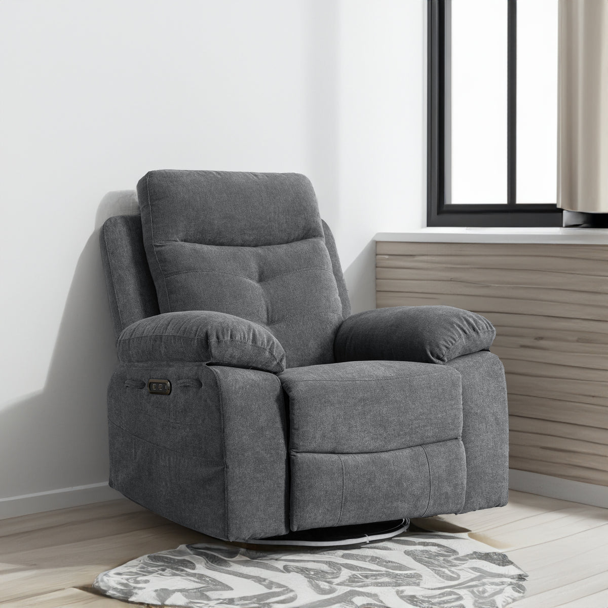 270 degree rotating electric lounge chair with Bluetooth speaker, LED light, telescopic foot pedal adjustable backrest DG - V.I.P Digital Presence