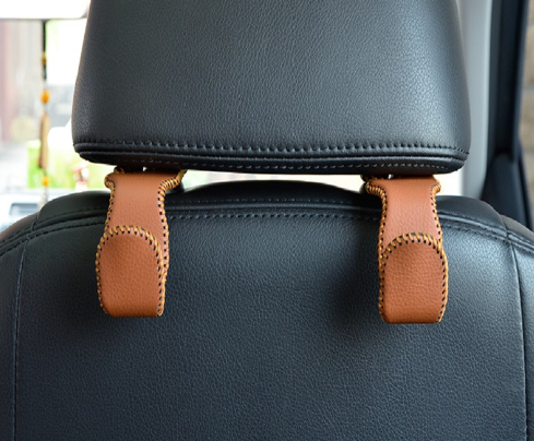 Leather large load-bearing car seat hooks car hooks hidden back multifunctional rear seat interior products - V.I.P Digital Presence