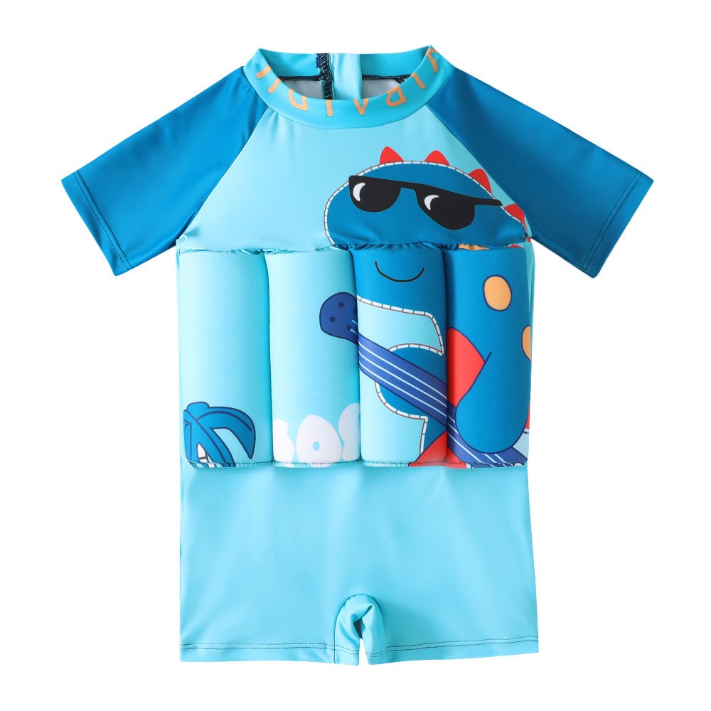 Boys' buoyancy swimsuit boys' short-sleeved one-piece swimsuit children's infant swimming swimsuit - V.I.P Digital Presence