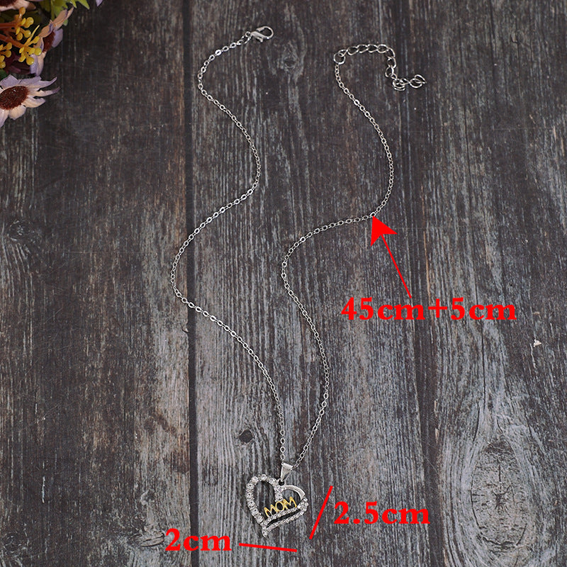 Alloy Inlaid Zircon Heart Pendant Necklace - V.I.P Digital Presence
