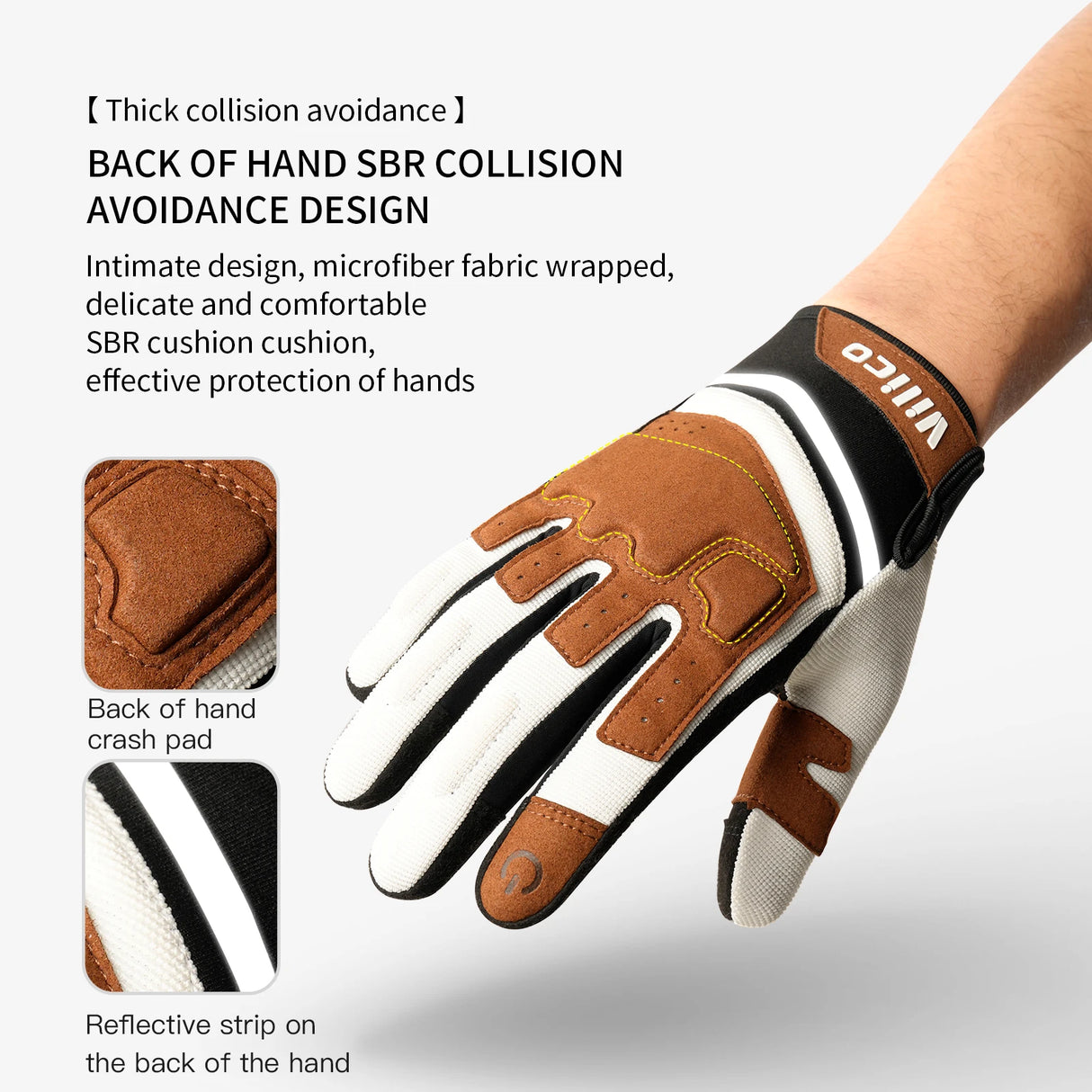 Guantes para ciclismo de carretera con pantalla táctil, cálidos, antideslizantes, resistentes al desgaste, con absorción de impactos y anticolisión para deportes al aire libre