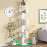 6-layer rotating acrylic board simple bookshelf, multi-functional creative bookshelf for students in the living room - V.I.P Digital Presence