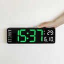 Wall Clock Digital Large LED Wall Mounted Remote Remote Control Date Week Temperature Clock Dual Alarms Gym Big Wall Clock - V.I.P Digital Presence