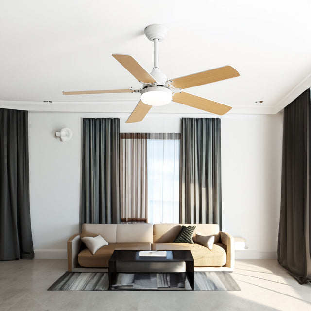 42 Inch Modern Ceiling Fan With 3 Color Dimmable Light 5 Blades Remote Control Reversible DC Motor White - V.I.P Digital Presence