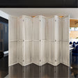 8 Panel Room Divider, 5.6Ft Pegboard Display Wooden Room Divider Folding Privacy Screen Room Divider Freestanding Peg Board - V.I.P Digital Presence