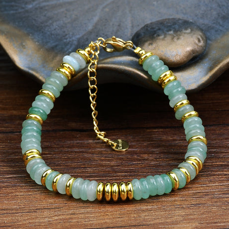 Ins style dopamine colored natural stone bead bracelet for women niche and high-end non fading crystal bracelet - V.I.P Digital Presence