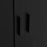 Storage Cabinet with Two Doors for Bathroom, Office, Adjustable Shelf, MDF Board, Black - V.I.P Digital Presence