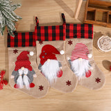Christmas Socks Pendant Faceless Elderly Checkered Christmas Socks Gift Bag Christmas Decorations - V.I.P Digital Presence