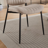 2-piece retro linen chair set with curved wooden backrest, cushioned seat, adjustable metal legs, (Beige Linen) - V.I.P Digital Presence