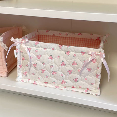 1pc Square Storage Basket: Desktop Organizer, Korean Quilted Design, Cute Storage Frame for Home Decor - V.I.P Digital Presence