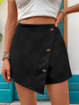 Perfee Decorative Button High Waist Skort - V.I.P Digital Presence