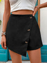 Perfee Decorative Button High Waist Skort - V.I.P Digital Presence
