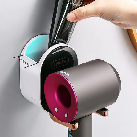 Wall Mounted Hair Dryer Holder Foldable Bathroom Wall Organizer Storage Holder Home Hair Brush Storage Bracket Hair Dryer Rack - V.I.P Digital Presence