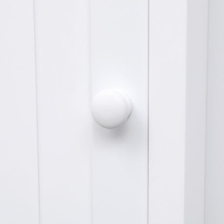 White Bathroom Cabinet Triangle Corner Storage Cabinet with Adjustable Shelf Modern Style MDF Board - V.I.P Digital Presence