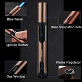 Metal Windproof Lighter Butane Jet Flame Lighter Cigarette Cigar Accessories Kitchen Cooking BBQ Outdoor Gadgets - V.I.P Digital Presence