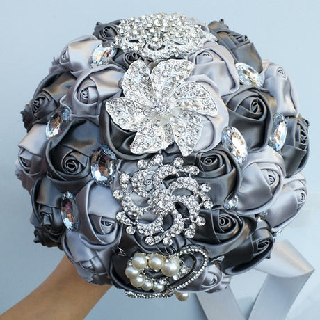 Artificial Wedding Bouquets Hand Made Flower Rhinestone Bridesmaid Crystal Bridal Wedding Bouquet - V.I.P Digital Presence