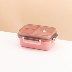 Classic simple microwaveable double-layer sealed compartment lunch box with tableware - V.I.P Digital Presence