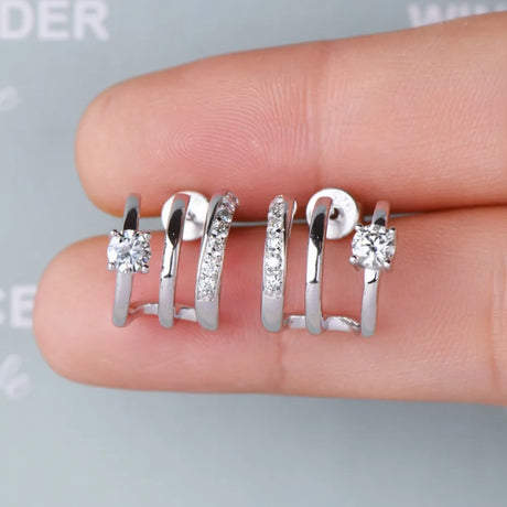 Moissanite 925 Sterling Silver Earrings - V.I.P Digital Presence